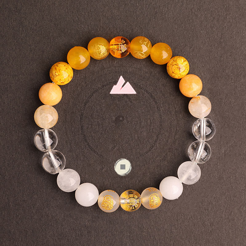Pulsera de la suerte con piedras de Buda, cinco elementos, varios cristales de ágata, ágata roja del sur, cuarzo fresa, piedra solar, citrino