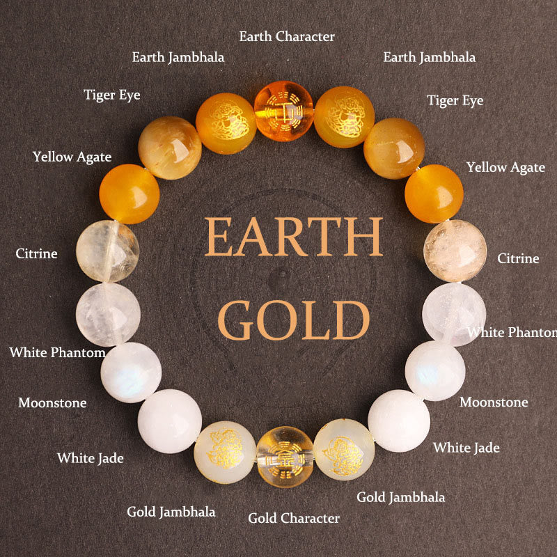 Pulsera de la suerte con piedras de Buda, cinco elementos, varios cristales de ágata, ágata roja del sur, cuarzo fresa, piedra solar, citrino