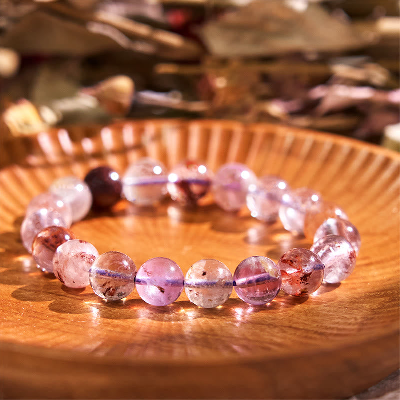 Buddha Stones Natürliches Lila Phantom Love Wisdom Armband