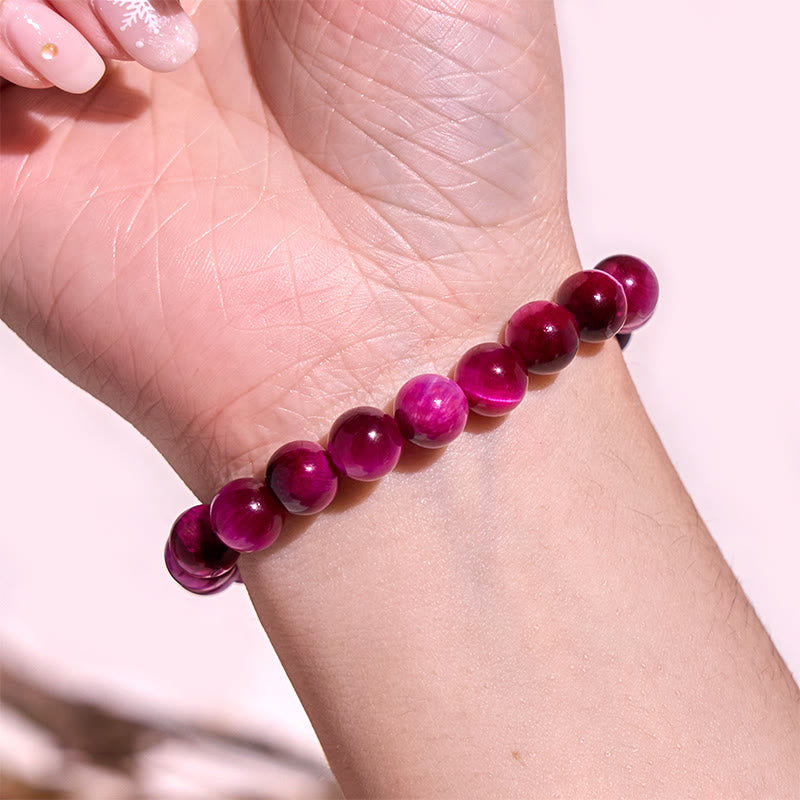 Pulsera de piedra de Buda con ojo de tigre rojo que calma