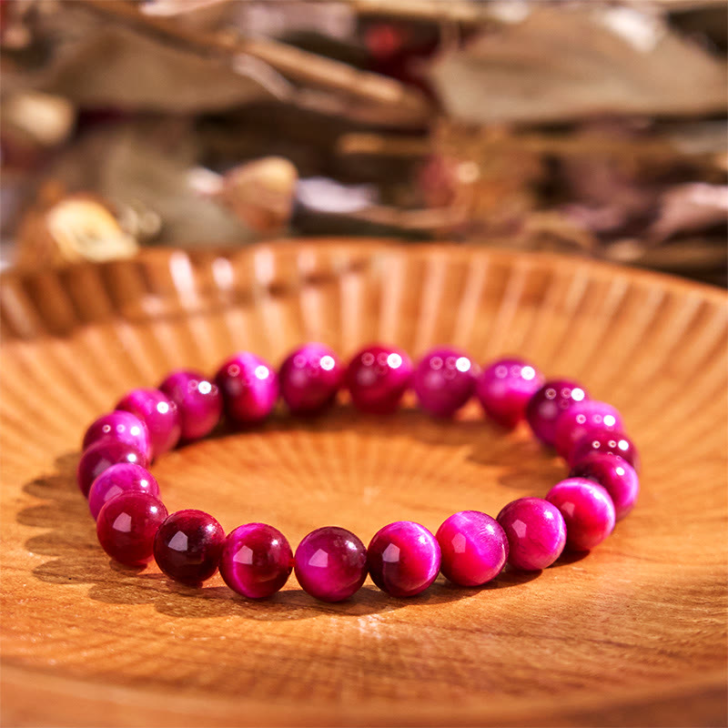 Pulsera de piedra de Buda con ojo de tigre rojo que calma