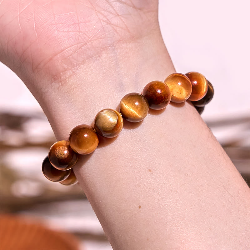 Pulsera de fuerza de ojo de tigre con piedras de Buda