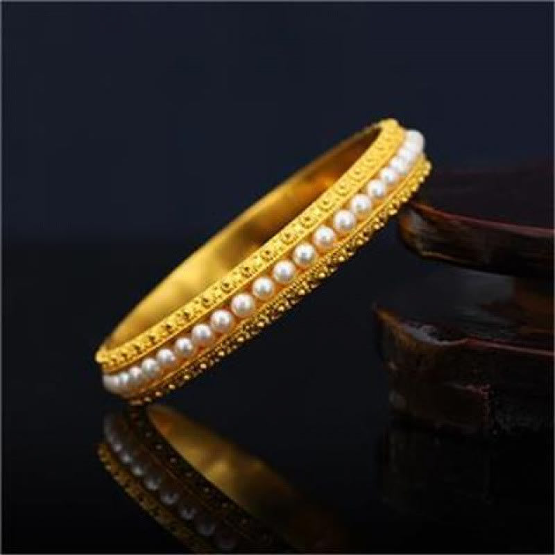 Brazalete de media pulsera curativa con piedras de Buda, cobre y perla