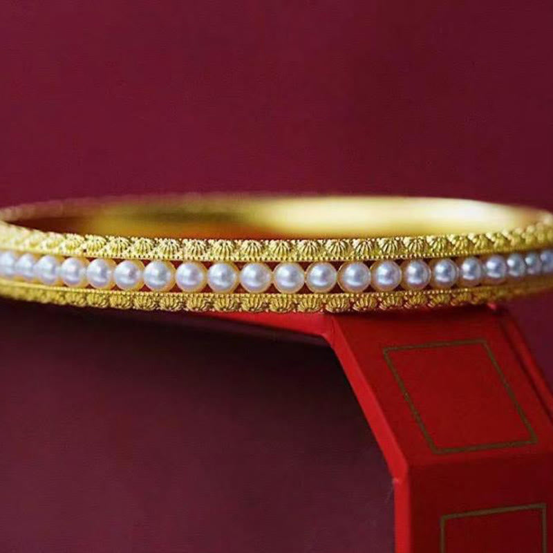 Brazalete de media pulsera curativa con piedras de Buda, cobre y perla