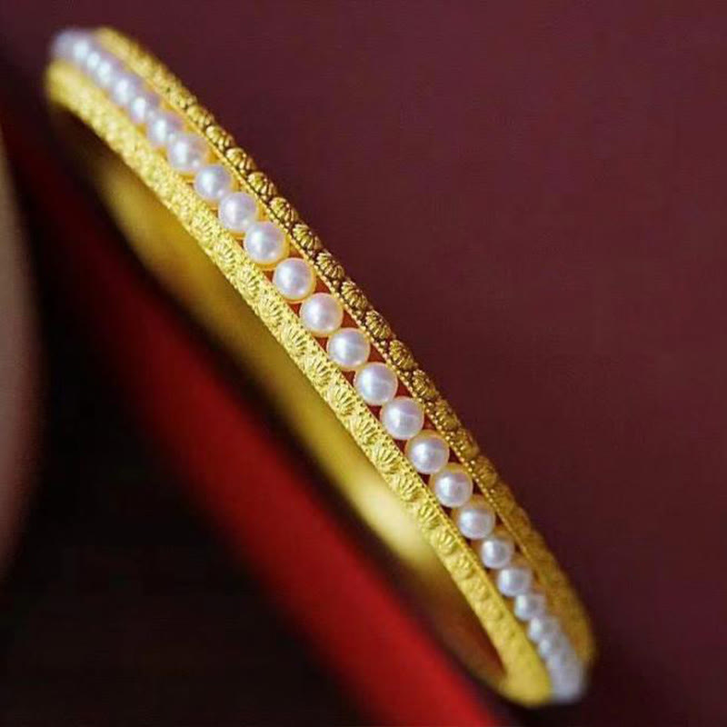 Brazalete de media pulsera curativa con piedras de Buda, cobre y perla