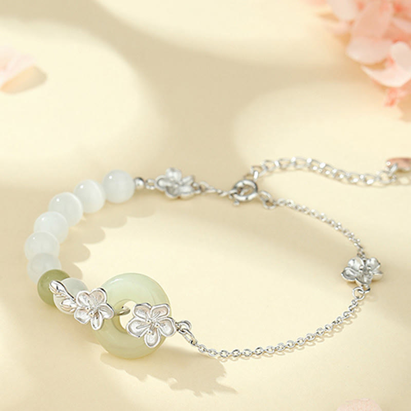 Pulsera de plata de ley 999 con piedras de Buda, crisoberilo y jade hetiano