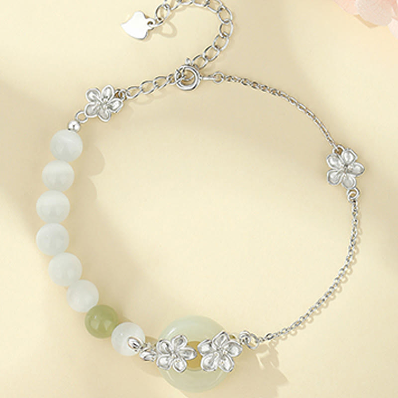 Pulsera de plata de ley 999 con piedras de Buda, crisoberilo y jade hetiano