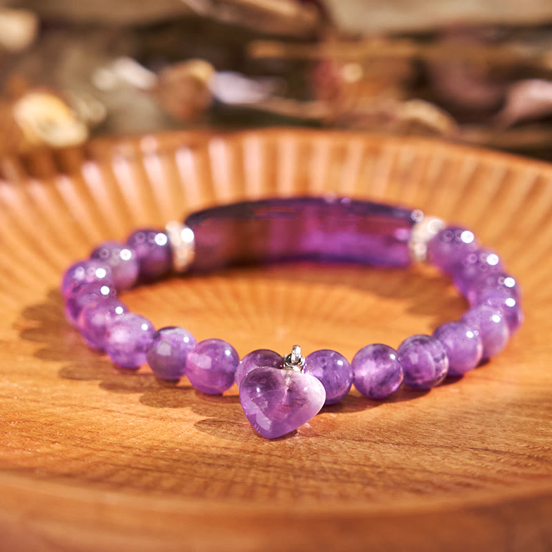 Buddha Stones Naturquarz Liebesherz Heilperlen Armband