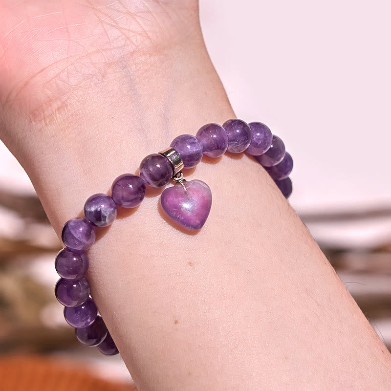Buddha Stones Naturquarz Liebesherz Heilperlen Armband