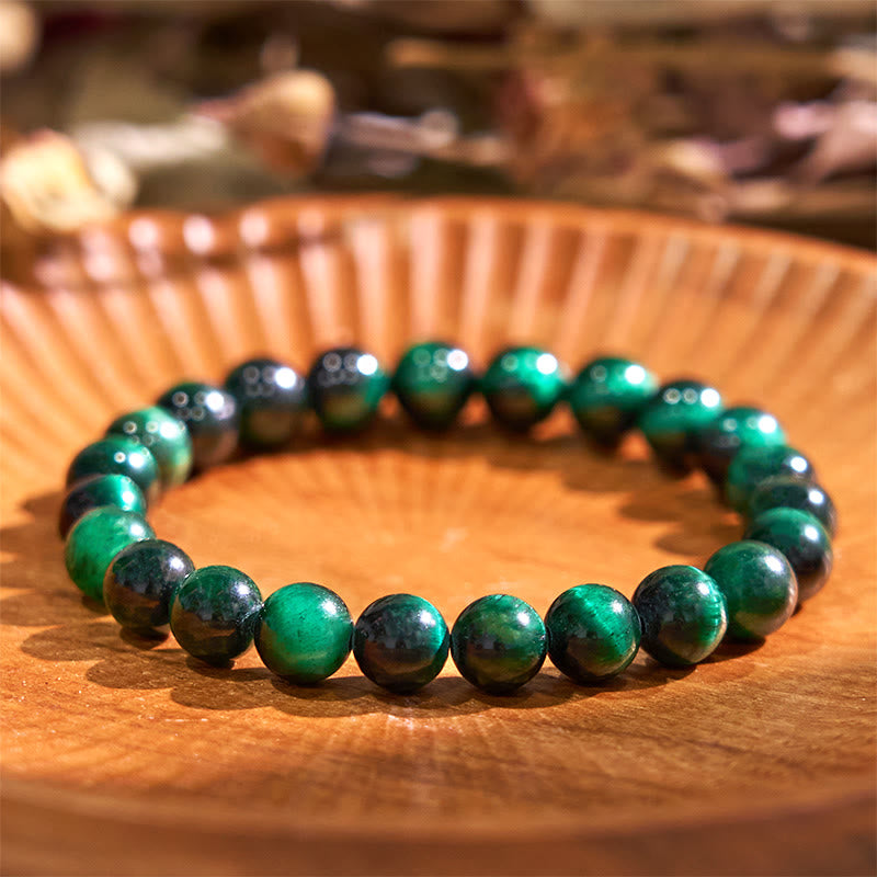 Pulsera de energía curativa para el crecimiento con ojo de tigre y piedras de Buda