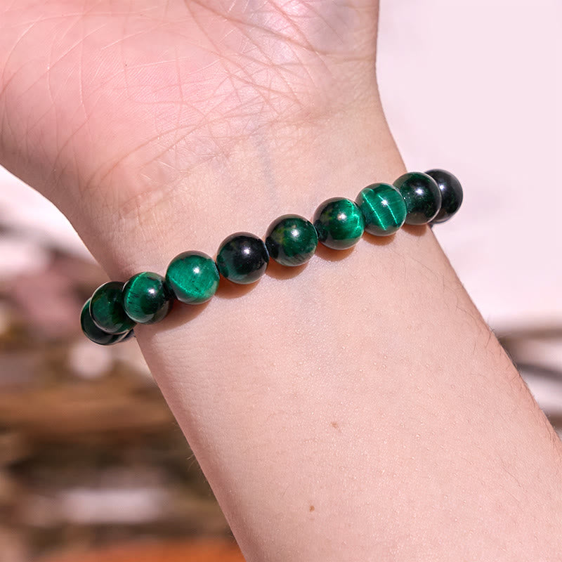 Pulsera de energía curativa para el crecimiento con ojo de tigre y piedras de Buda