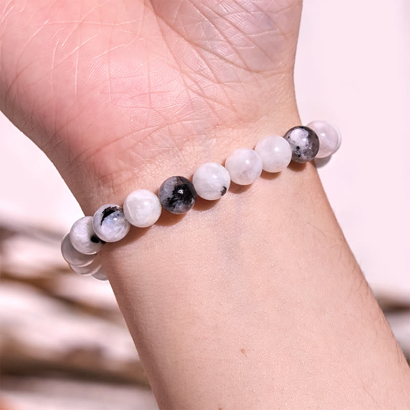 Pulsera de armonía de piedra lunar arcoíris y piedra de Buda