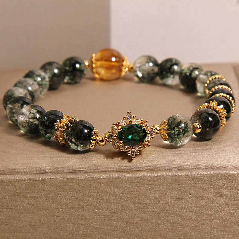 Pulsera de confianza de cristal verde fantasma de Buddha Stones