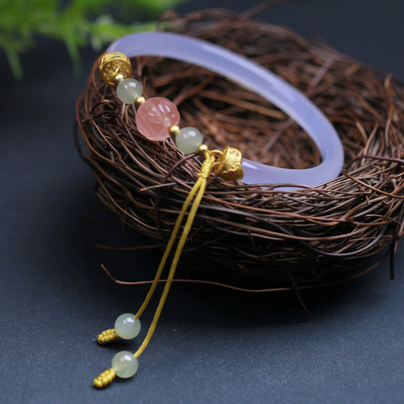 Pulsera con cuentas de jade hetian, ágata blanca natural y piedras de Buda
