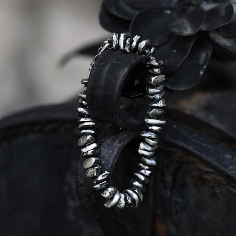 Pulsera de protección con piedras de Buda en plata de ley 999 con forma de cambio pequeño