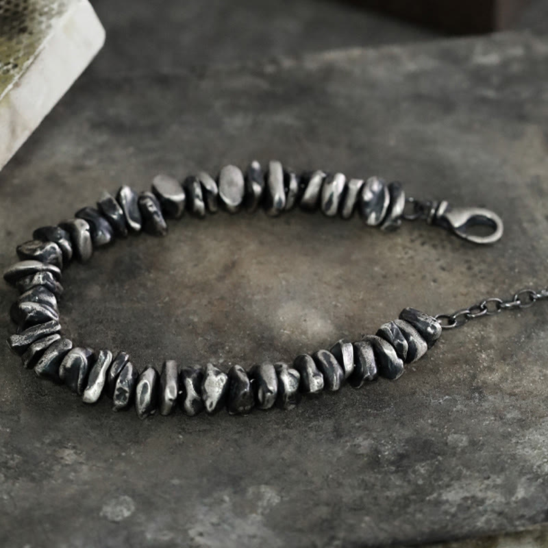 Pulsera de protección con piedras de Buda en plata de ley 999 con forma de cambio pequeño