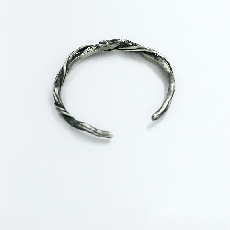 Brazalete de madera flotante con piedras de Buda en plata de ley 999