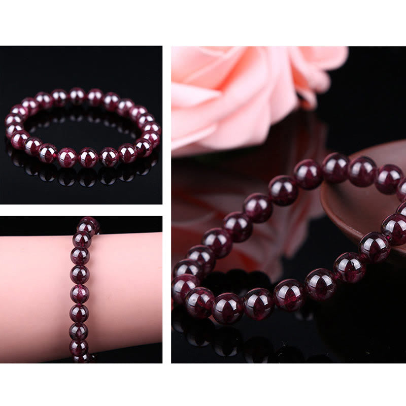 Pulsera Pasión con Cuentas de Granate Natural de Piedras de Buda