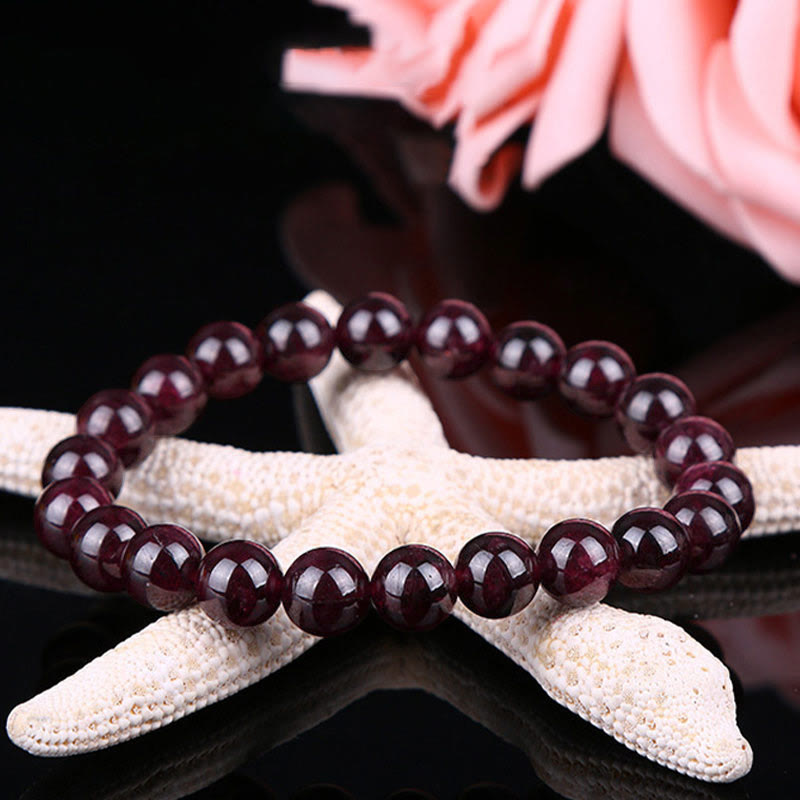 Pulsera Pasión con Cuentas de Granate Natural de Piedras de Buda