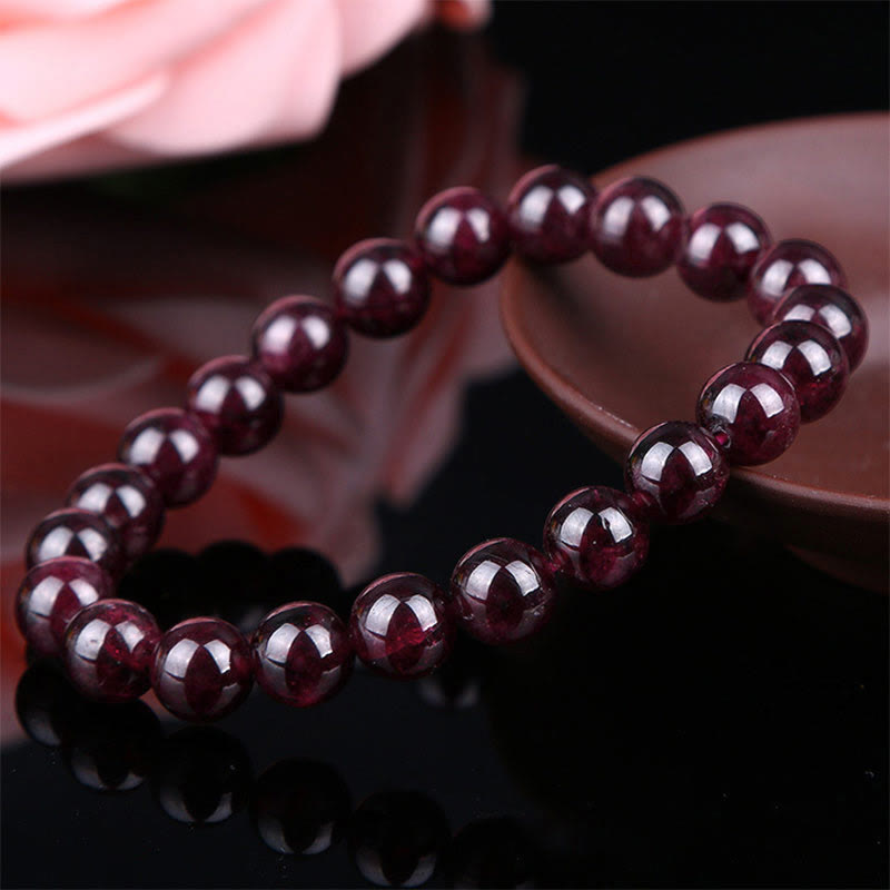 Pulsera Pasión con Cuentas de Granate Natural de Piedras de Buda