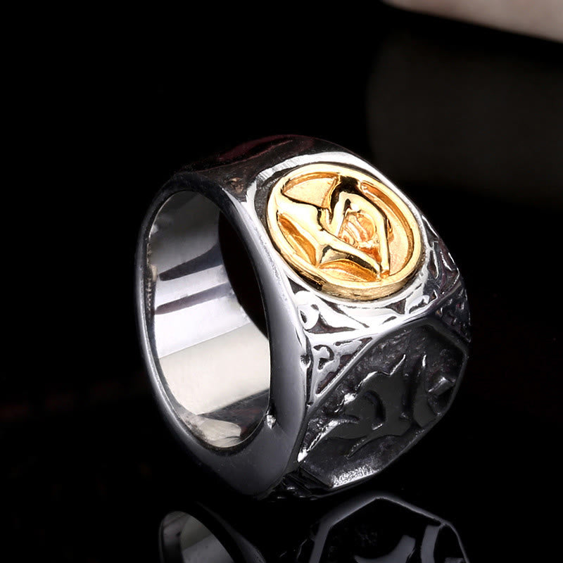 Buddha Steine Tibetischen Titan Stahl Gruß Hand Schwert Zeichen Sanskrit Balance Ring
