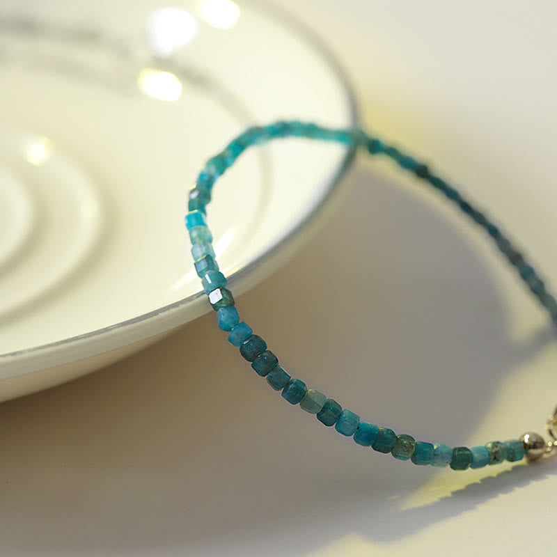 Pulsera de cobre con corazón de motivación, chapada en oro de 14 k, con cuentas ultrafinas de apatita de 2,5 mm y piedra de Buda