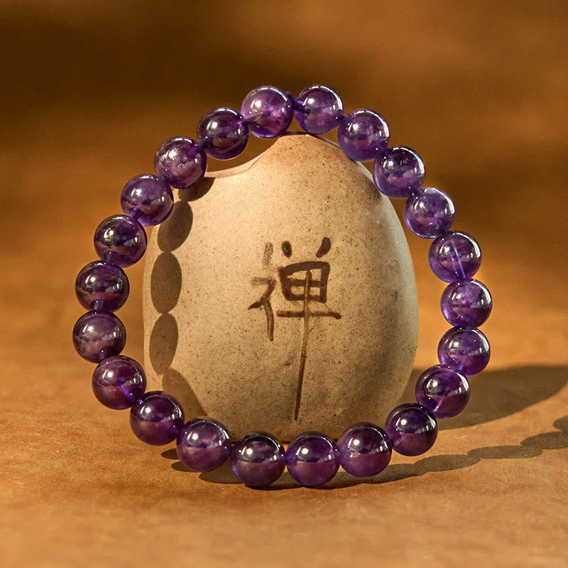 Pulsera de meditación de paz interior con amatista natural de Buddha Stones