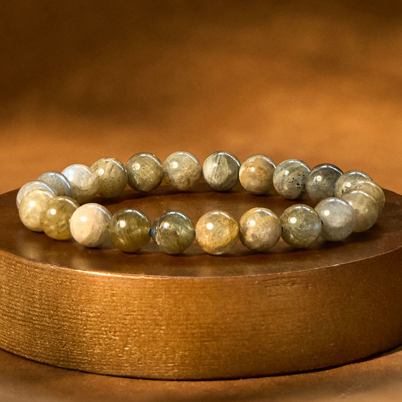 Pulsera de apoyo curativo con cuentas de labradorita natural de Buddha Stones