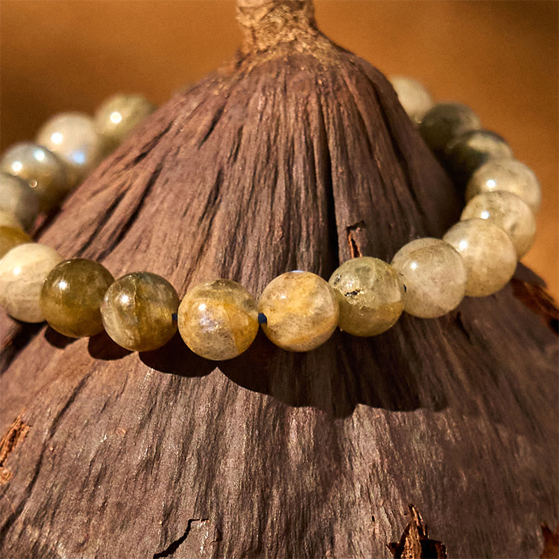 Pulsera de apoyo curativo con cuentas de labradorita natural de Buddha Stones