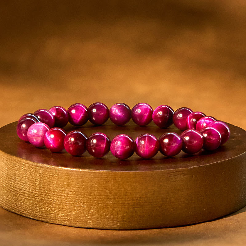 Pulsera de piedra de Buda con ojo de tigre rojo que calma