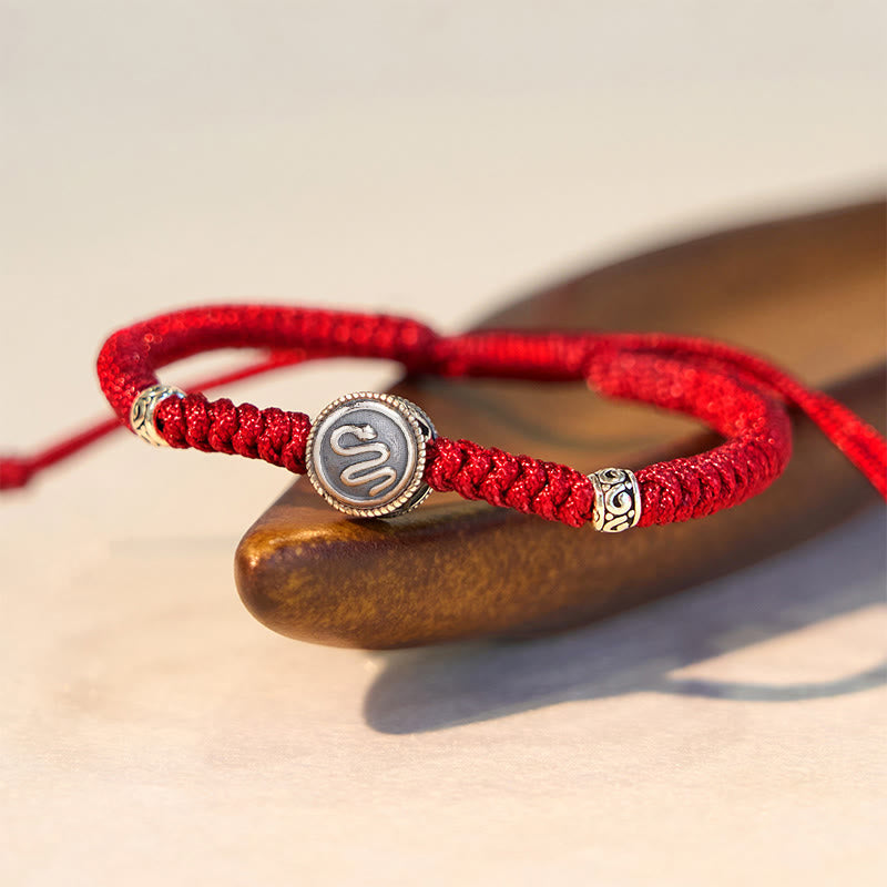 Pulsera de hilo rojo de la suerte con 12 piedras de Buda del zodiaco chino