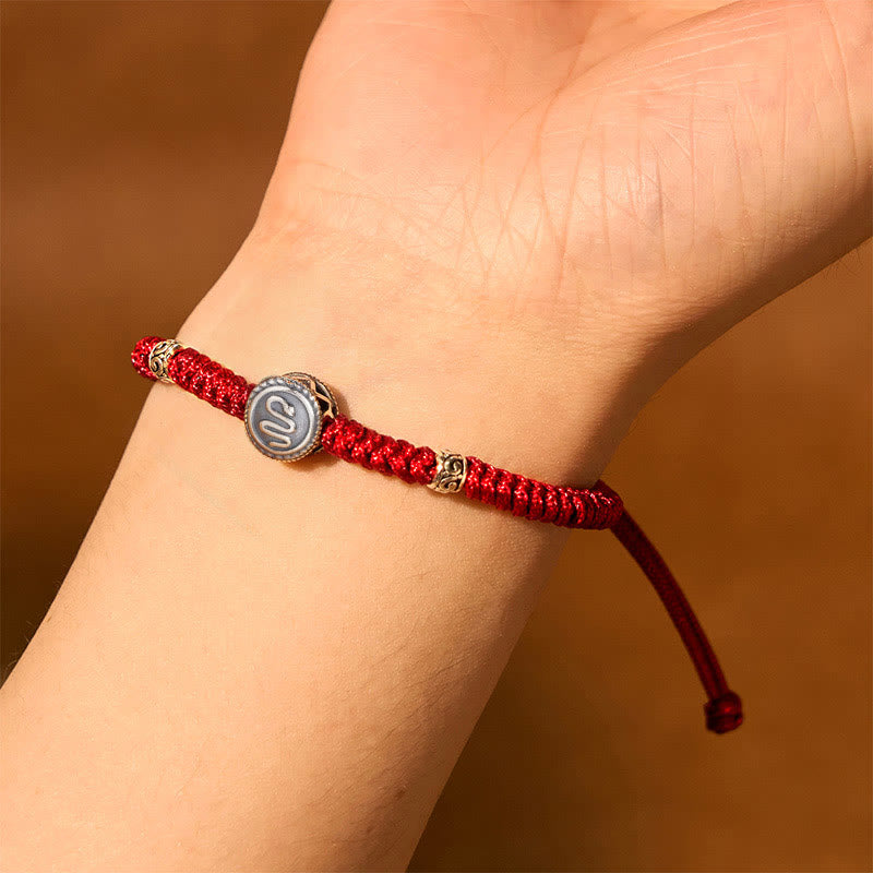 Pulsera de hilo rojo de la suerte con 12 piedras de Buda del zodiaco chino