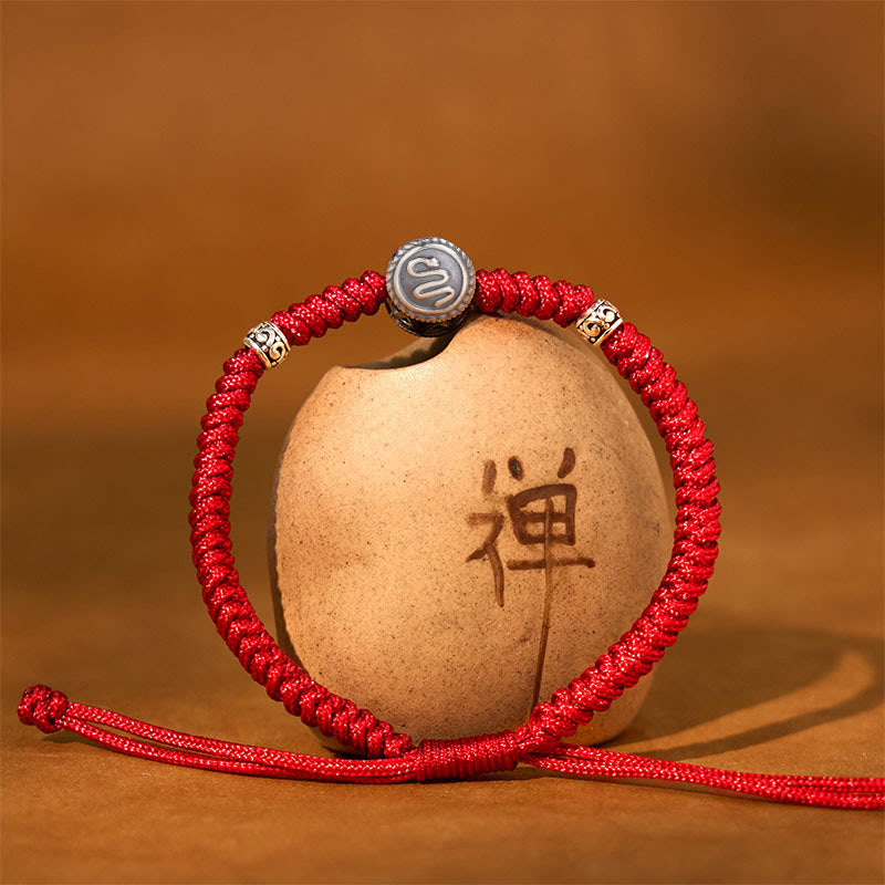 Pulsera de hilo rojo de la suerte con 12 piedras de Buda del zodiaco chino