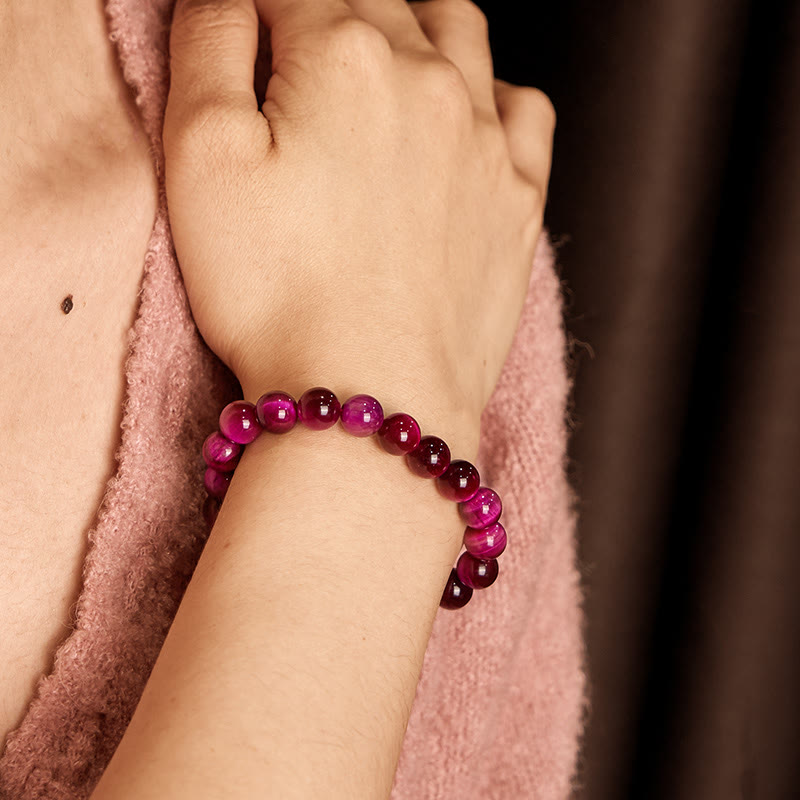 Pulsera de piedra de Buda con ojo de tigre rojo que calma