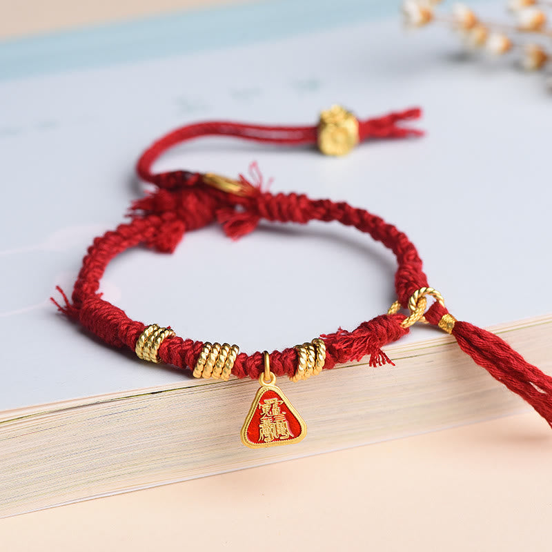 Pulsera tibetana con borlas de flores y zakiram de la diosa de la riqueza con piedras de Buda