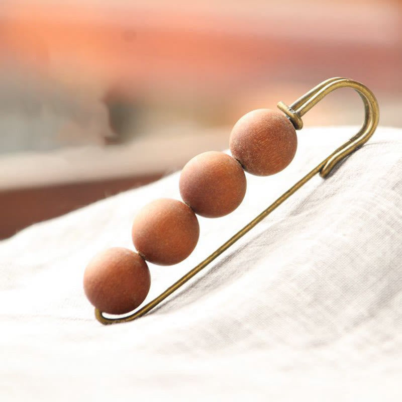 Buddha Steine Vintage Sandelholz Agathis Alba Ebenholz Holz Peltogyne Perlen Heilung Brosche