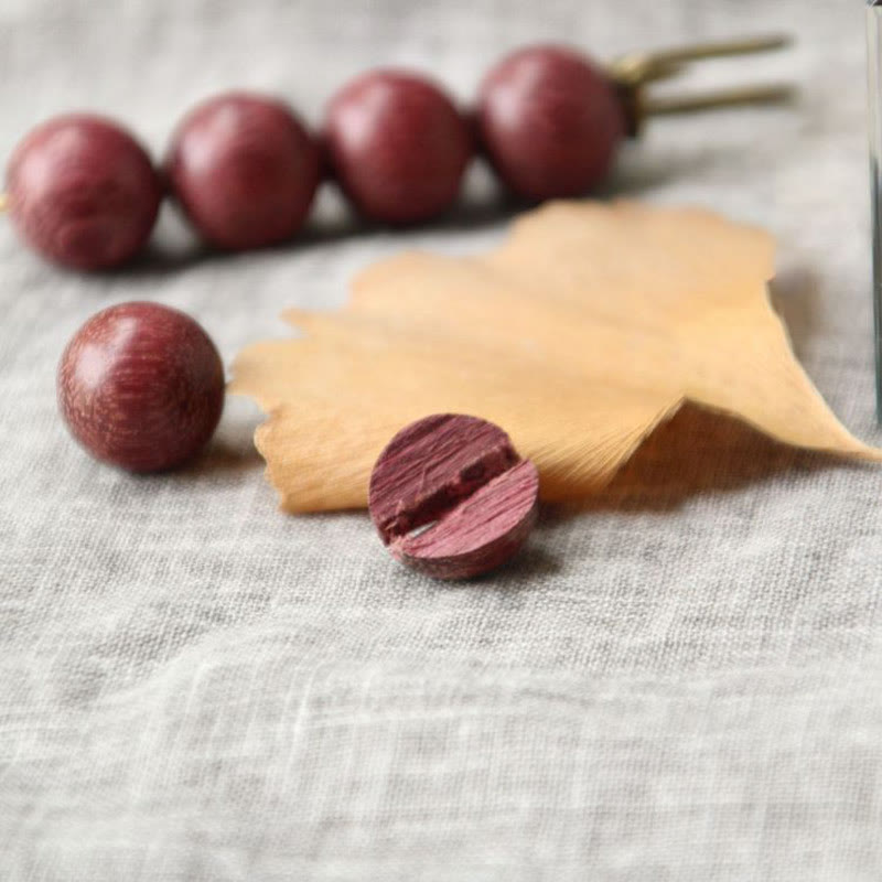 Buddha Steine Vintage Sandelholz Agathis Alba Ebenholz Holz Peltogyne Perlen Heilung Brosche