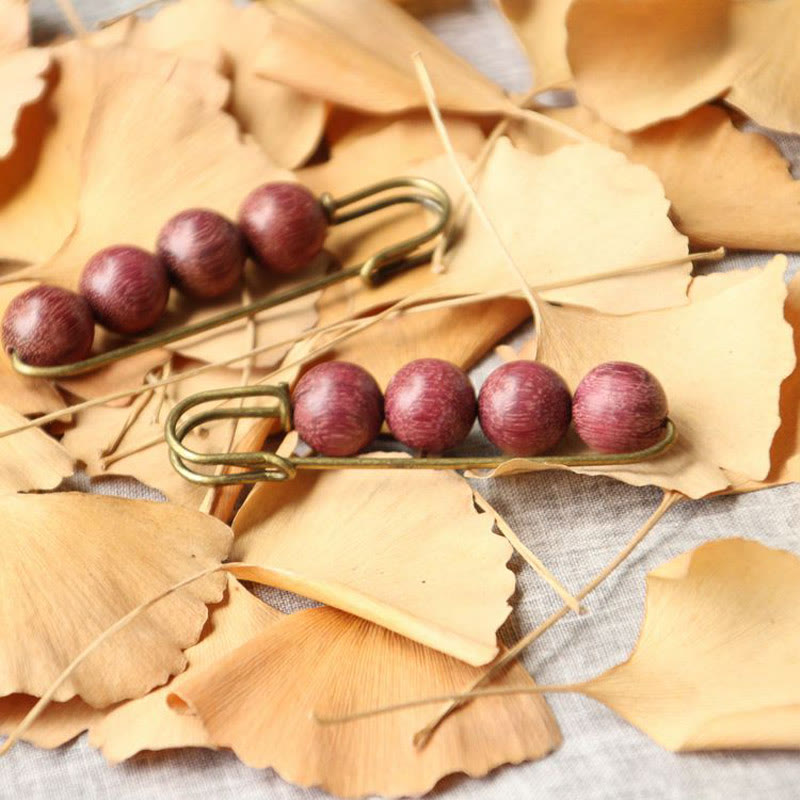 Buddha Steine Vintage Sandelholz Agathis Alba Ebenholz Holz Peltogyne Perlen Heilung Brosche