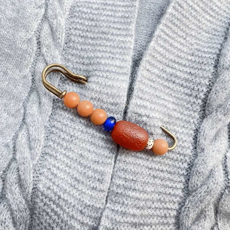 Broche de ágata con semillas de bodhi y piedras de Buda para una armonía tranquila