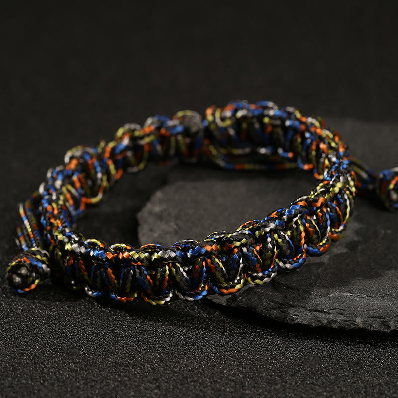Pulsera trenzada de cuerda colorida hecha a mano con piedras de Buda