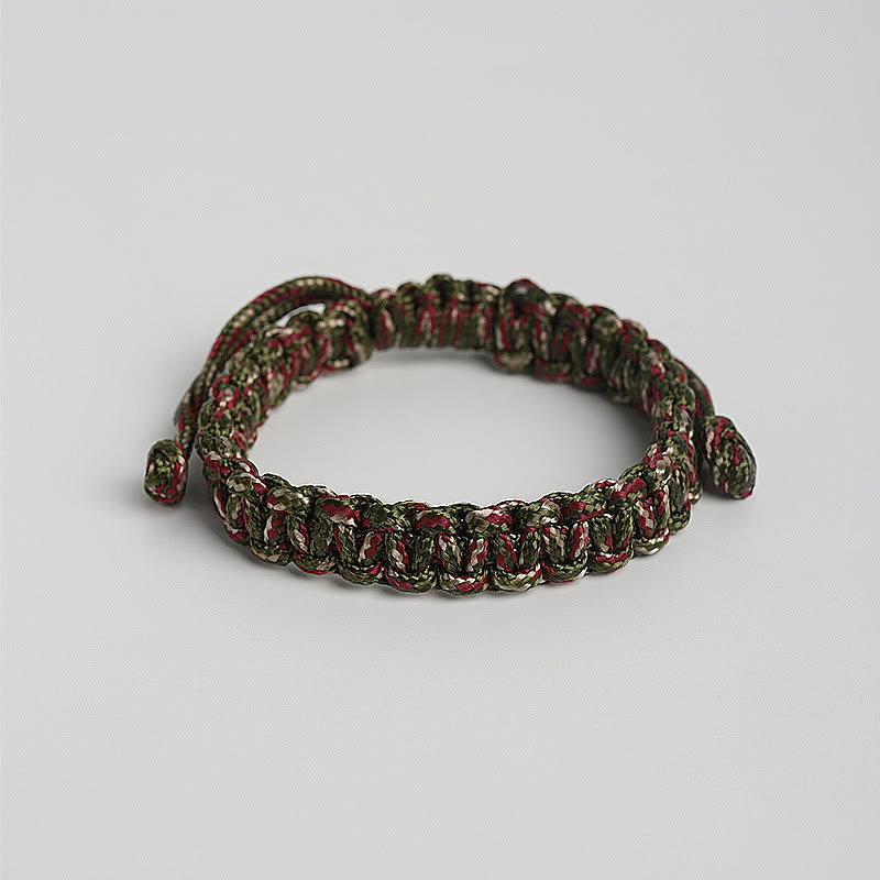 Pulsera trenzada de cuerda colorida hecha a mano con piedras de Buda