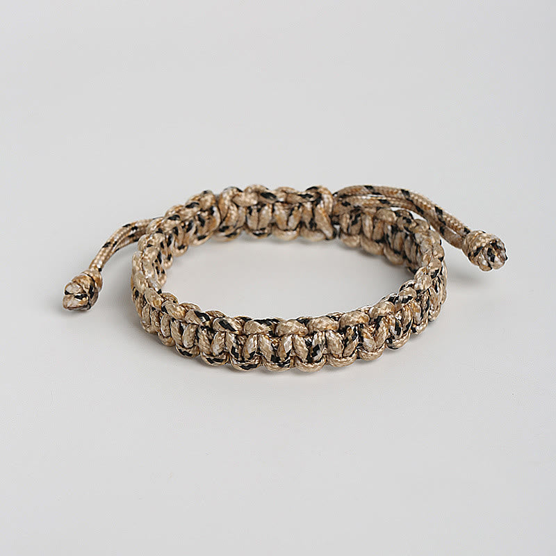 Pulsera trenzada de cuerda colorida hecha a mano con piedras de Buda