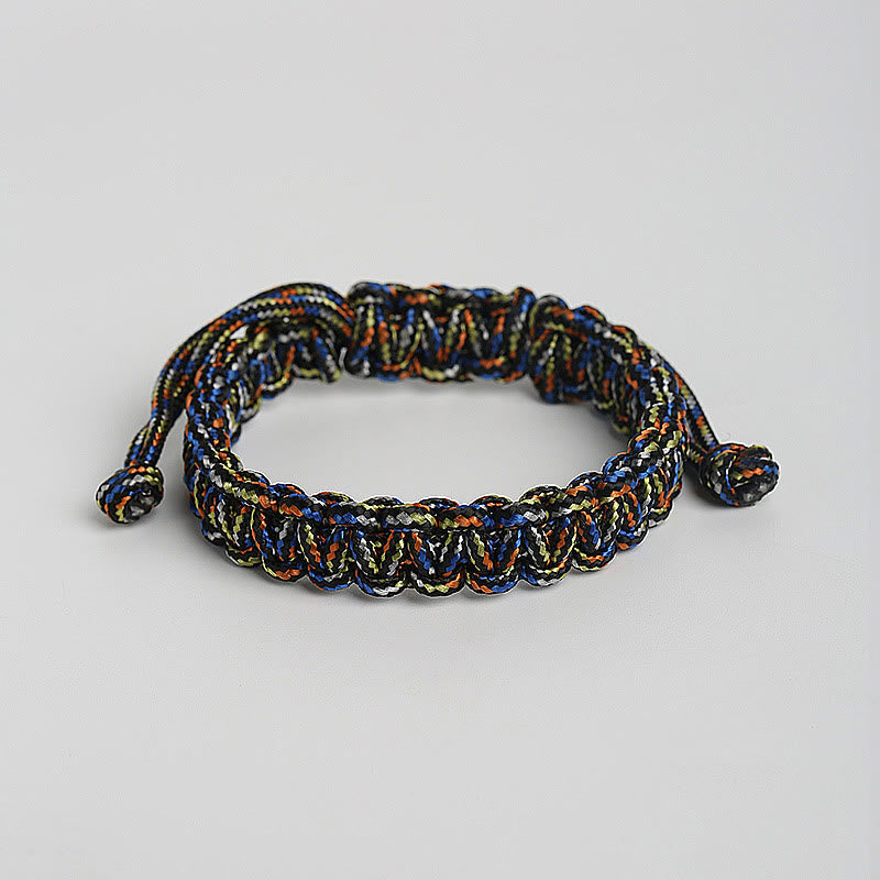 Pulsera trenzada de cuerda colorida hecha a mano con piedras de Buda