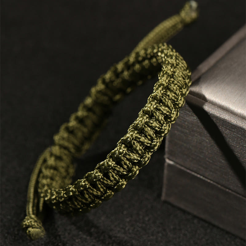 Pulsera trenzada de cuerda colorida hecha a mano con piedras de Buda