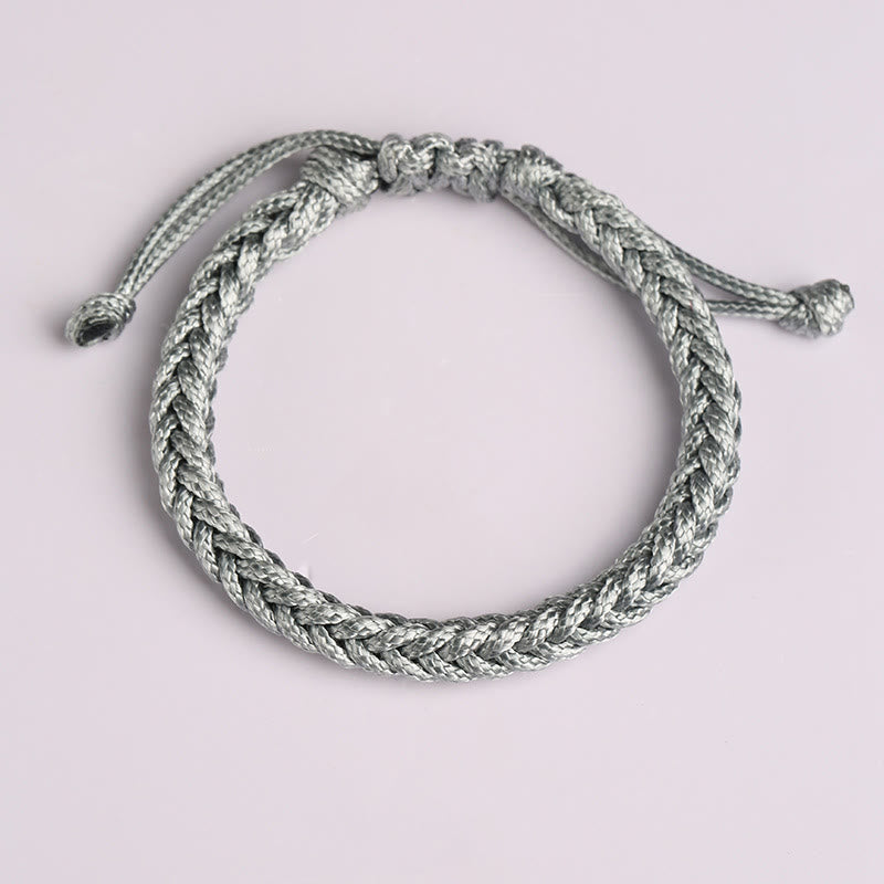 Pulsera trenzada de cuerda de cera con nudo de la paz de ocho hilos hecha a mano con piedras de Buda