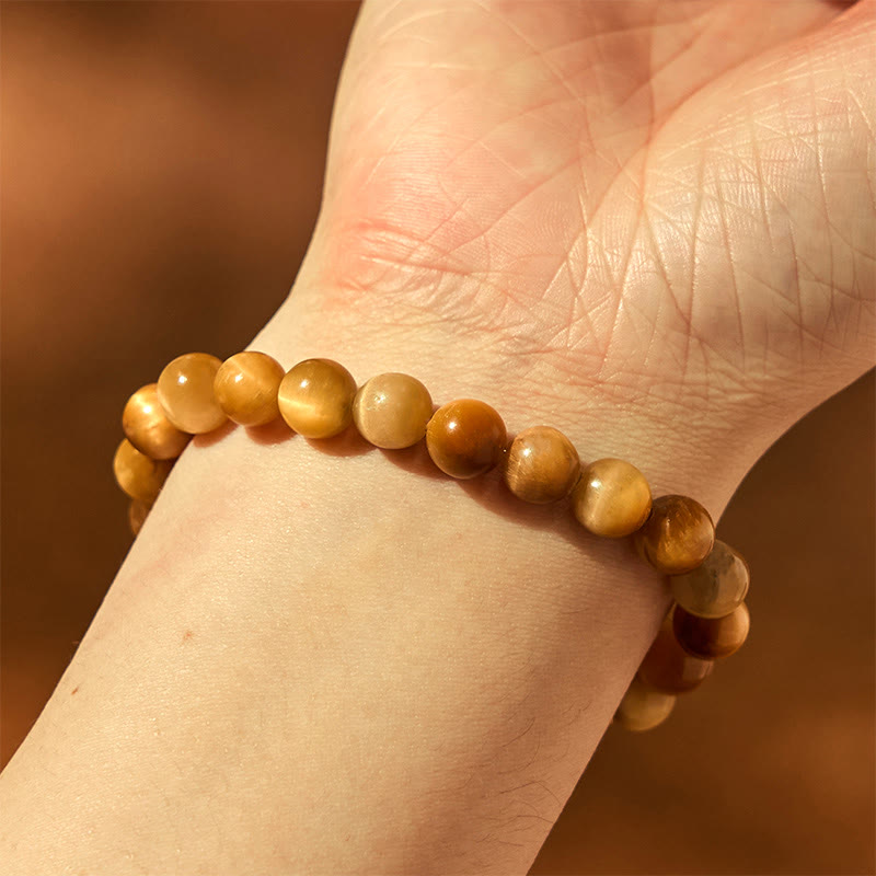 Buddha Stones Jahr der Schlange Tigerauge Amethyst Fu Charakter Stärke Armband