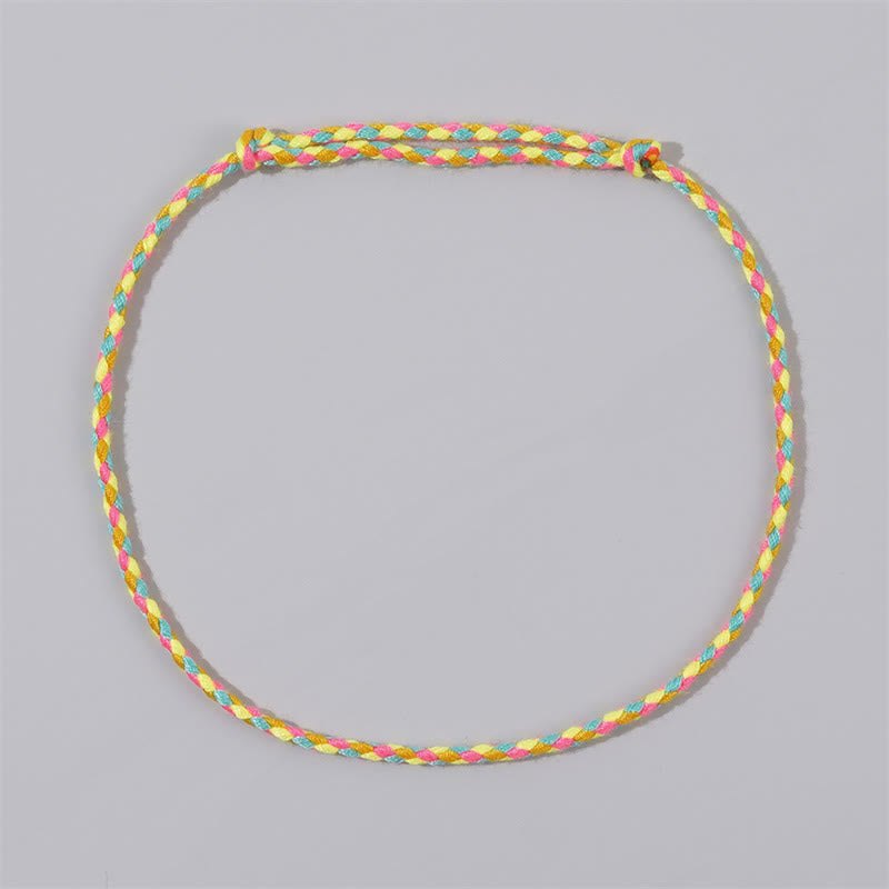 Buddha-Steine, handgefertigt, buntes Seil, geflochten, verstellbar, Heilarmband