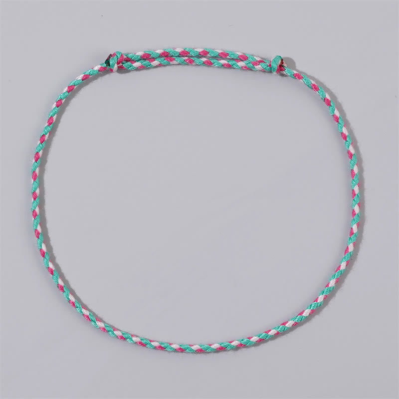 Buddha-Steine, handgefertigt, buntes Seil, geflochten, verstellbar, Heilarmband