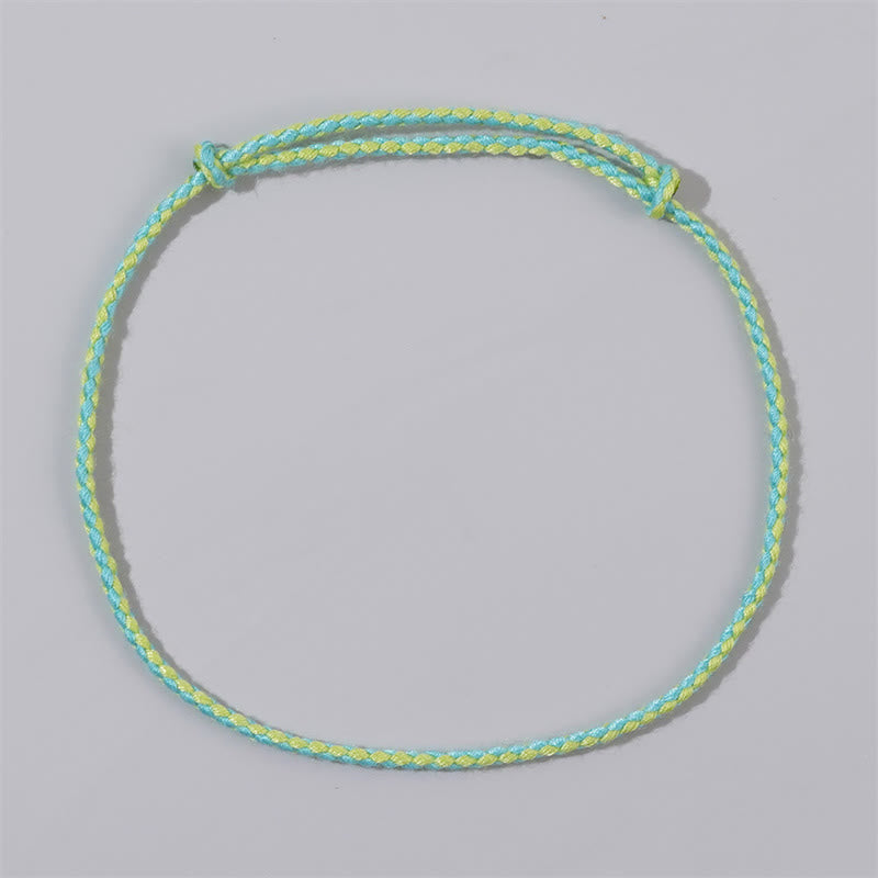 Buddha-Steine, handgefertigt, buntes Seil, geflochten, verstellbar, Heilarmband