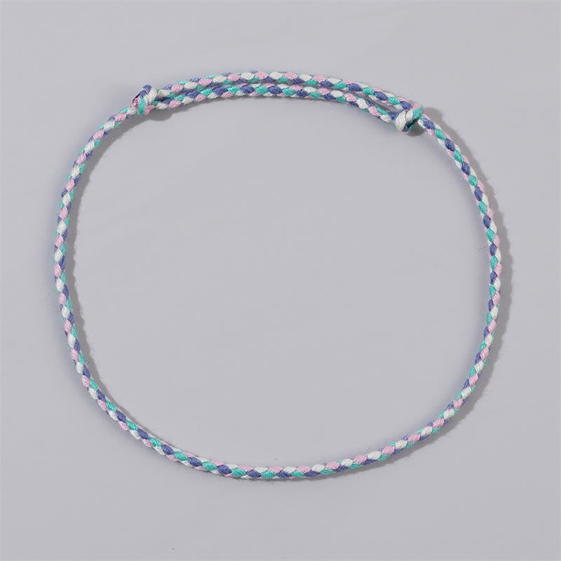 Buddha-Steine, handgefertigt, buntes Seil, geflochten, verstellbar, Heilarmband